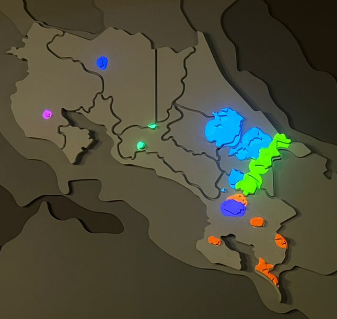 Mapa de Costa Rica con territorios indígenas